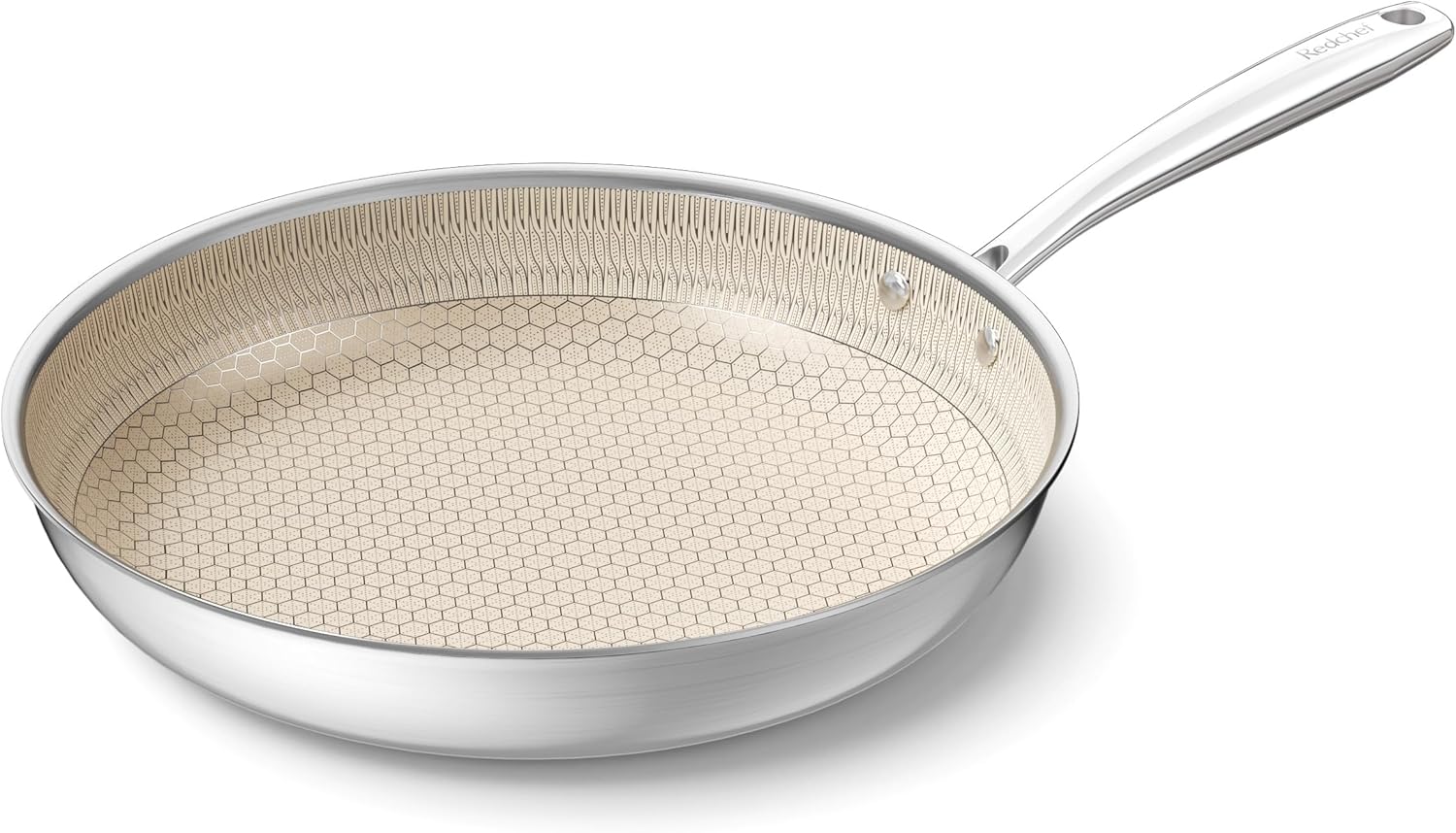 Redchef Non Stick Frying Pans, Hybrid Ceramic Frying Pan, Nonstick Skillet with Stay-Cool Handle, Non Toxic, PFAS PFOA & PTFE Free, Dishwasher & Oven Safe, Compatible with All Cooktops (8+10+12 inch)