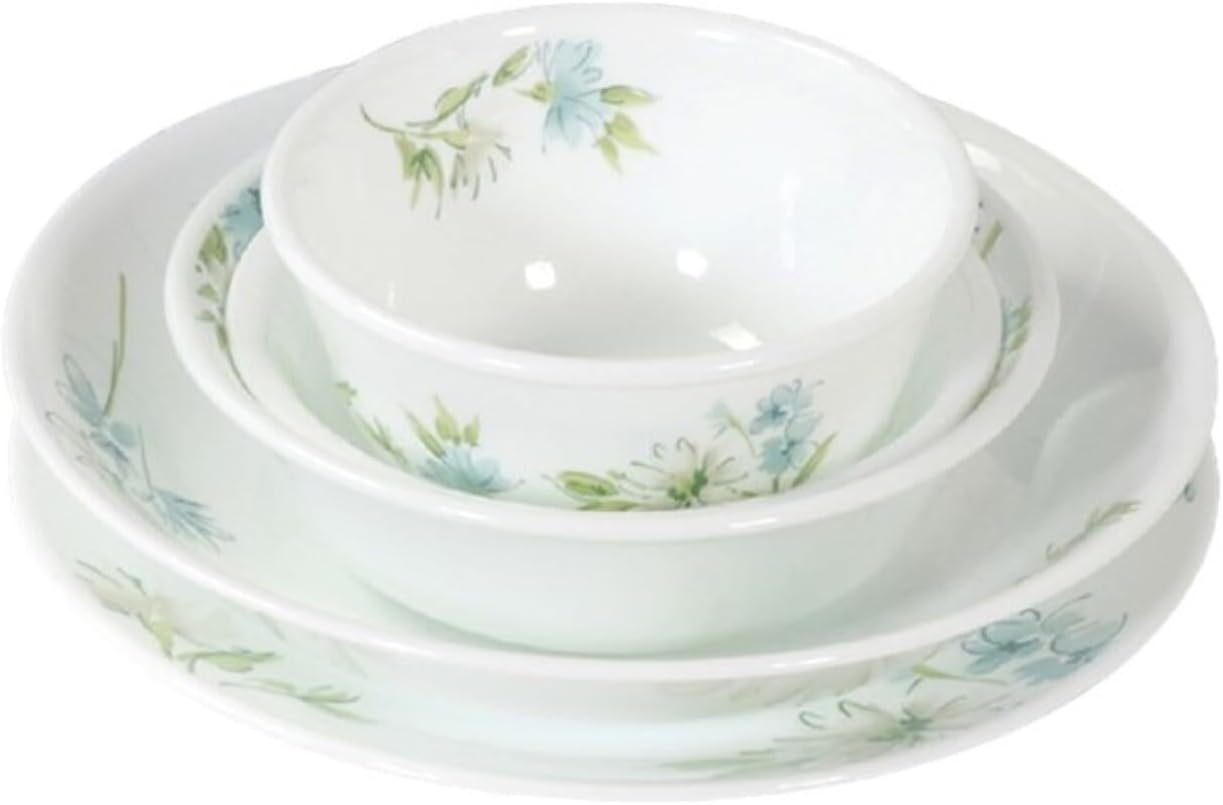Corelle CP-8943 Daily Fairy Flora 5-Piece Set, Medium Plate, Deep Plate, Medium Bowl, Small Bowl, Variable Bowl, Break-Resistant, Lightweight, Microwave Safe, Oven Safe, Dishwasher Safe