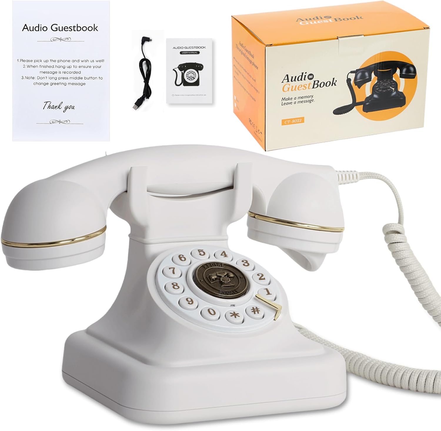 ROOMEDAL Audio Guest Book Wedding Phone- Record Customized Audio Messages with GuestBook – A Personal and Convenient Way to Preserve Your Special Occasions