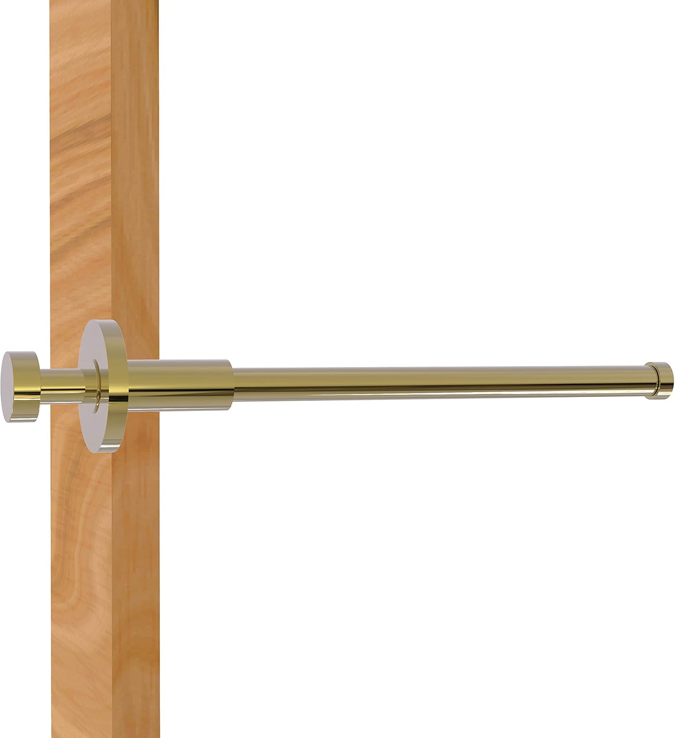 Allied Brass FR-23-UNL Fresno Collection Retractable Pullout Garment Rod, Unlacquered Brass
