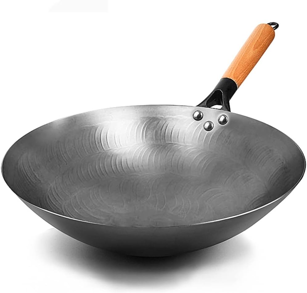 Uncoated Iron Wok Chinese Handmade Pan For Gas Stove