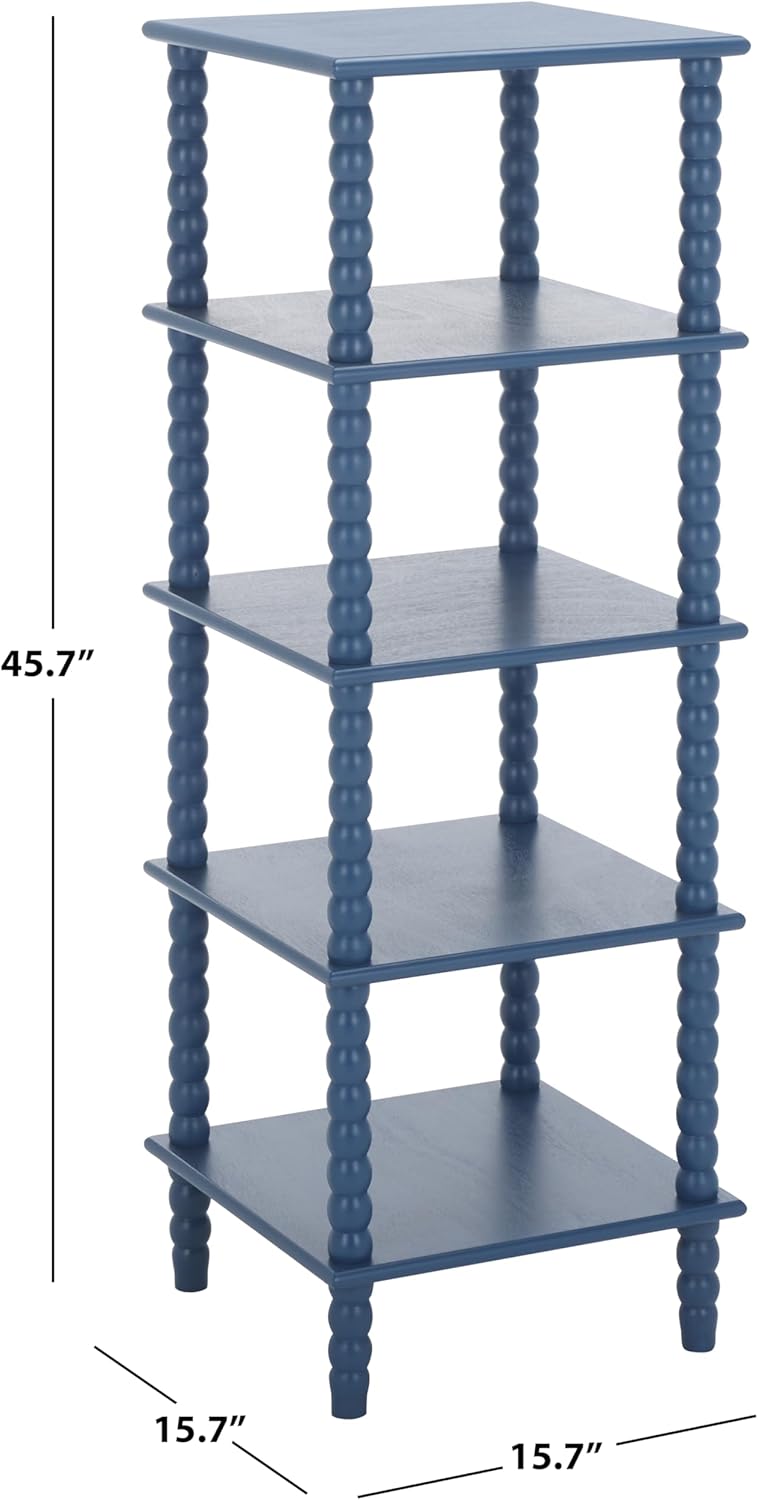 SAFAVIEH Home Collection Dilyn Blue 5-Tier Shelving Unit Etagere Bookshelf