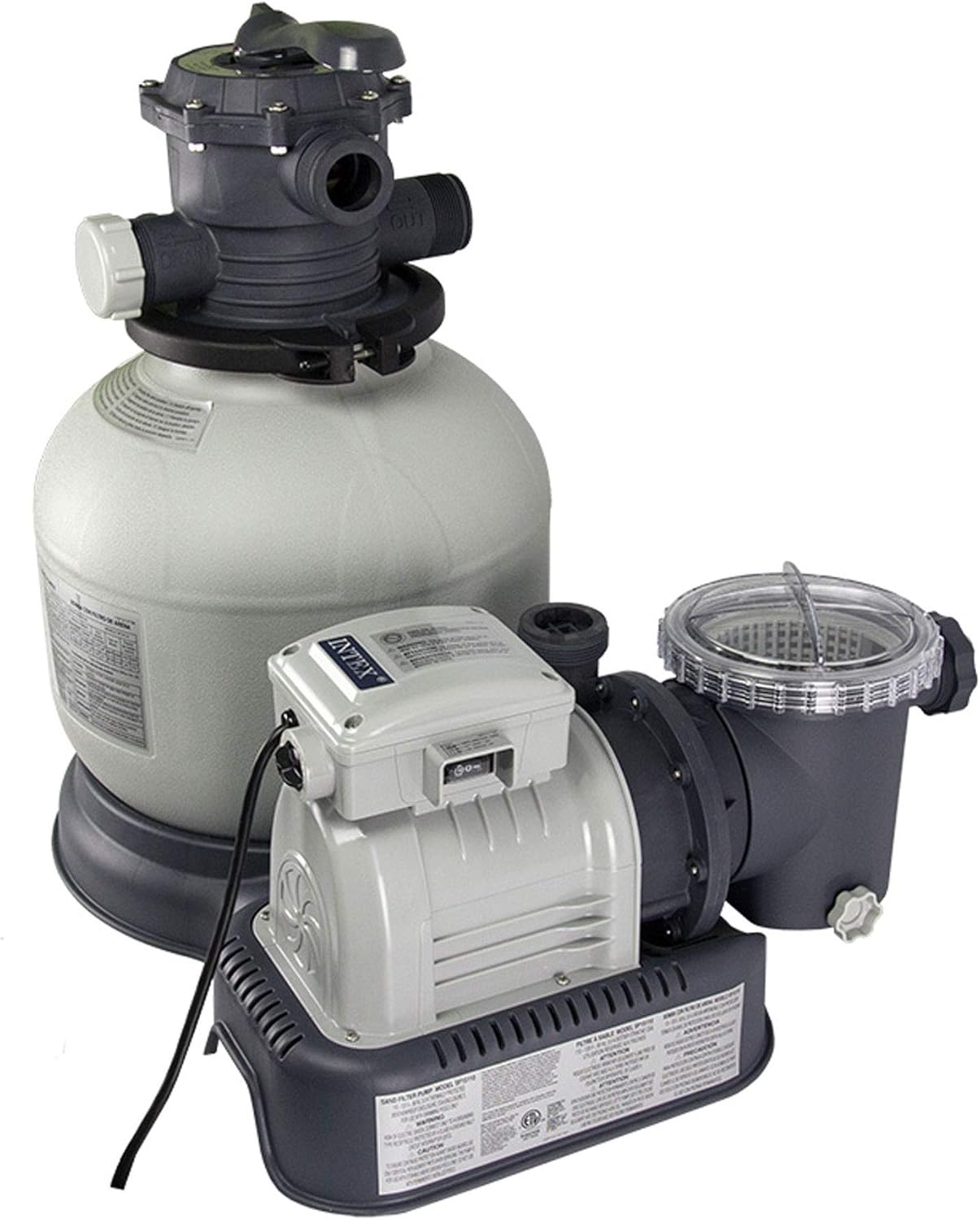 Intex Krystal Clear Sand Filter Pump for Above Ground Pools, 2800 GPH Pump Flow Rate, 110-120V with GFCI