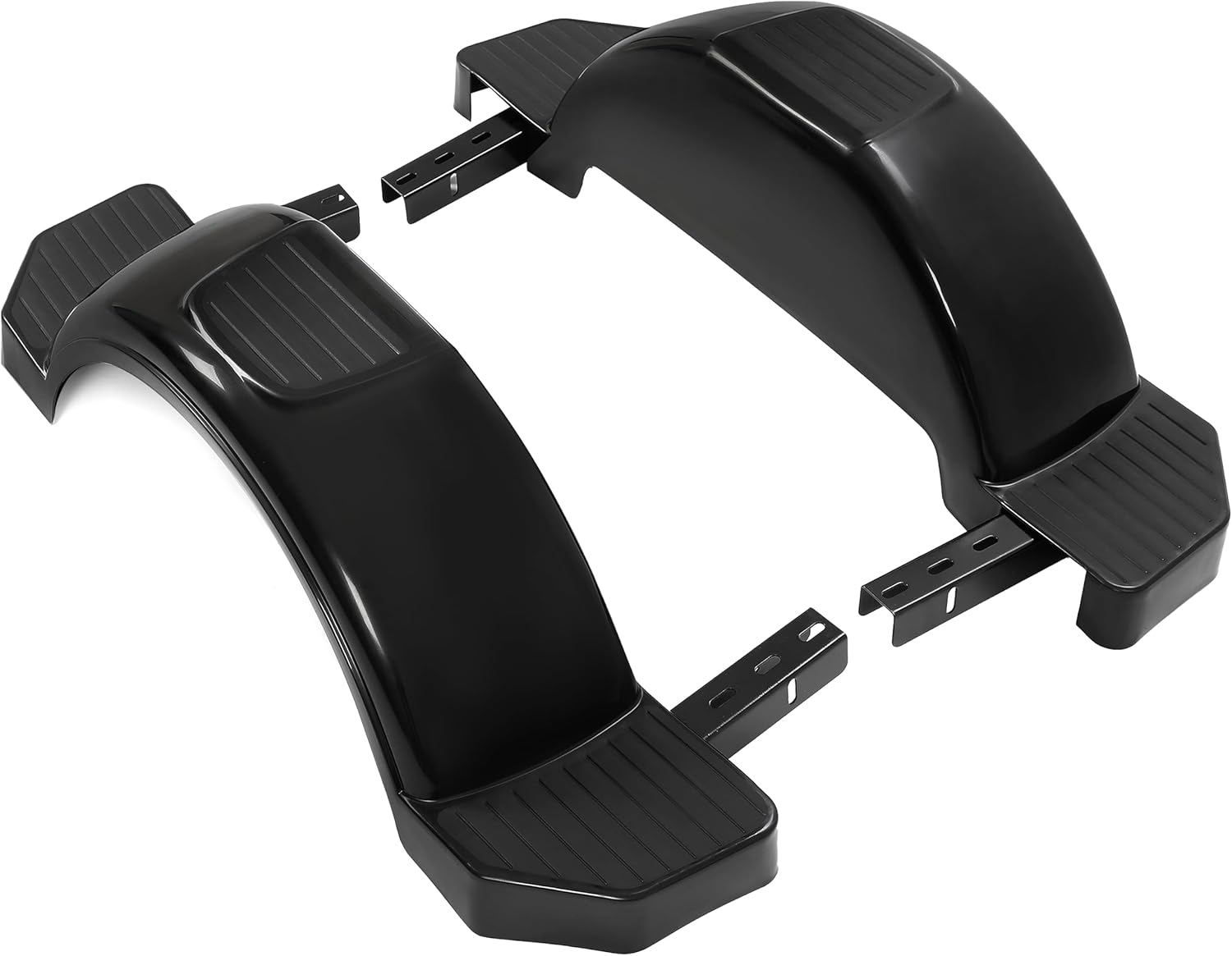 HECASA Black Pair of Single Axle Trailer Fenders Fits 13