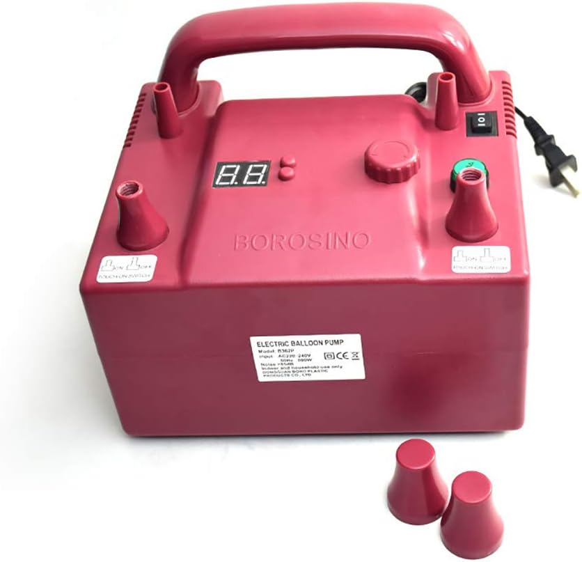 T-king Electric Balloon Pump, Air Inflator Pump Party 5 inch Round Latex Balloon Pump Balloon Inflation Machine Speed Time Controller,Double Pink