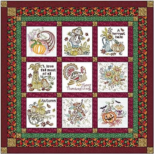 Material Maven Quilt Kit Autumn/Pre Cut Ready to Sew/Finished Embroidery