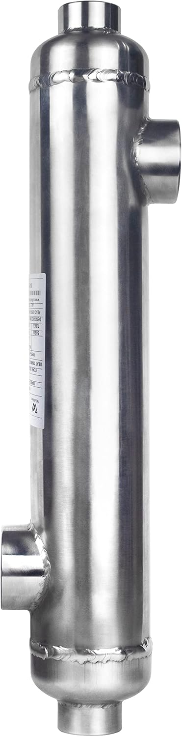 AB Pool Heat Exchanger 600kBtu Stainless Steel 316L Opposite Ports 2 1/2