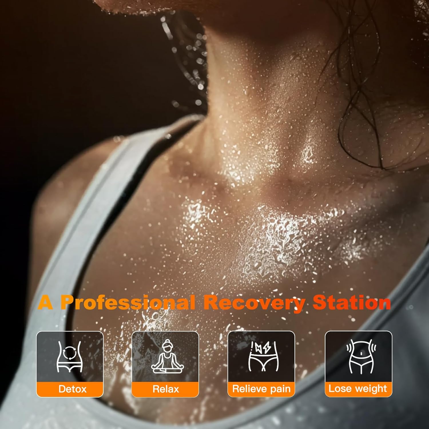 2 People Infrared Home Steam Sauna Box, Portable Personal Full Body Sauna Spa Tent at Home for Relaxation with Red Light Therapy Lamp, 3L Steamer, Folding Chair