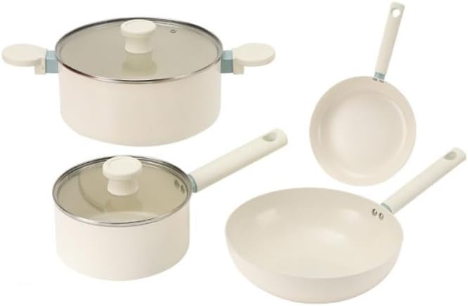 Easy to clean Aluminum Alloy Enamel Cookware Set for Household Non Stick Universal Stovetop Use Kitchen
