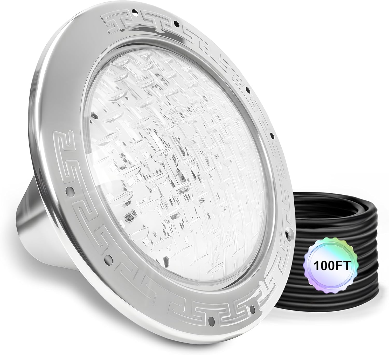 LED Pool Lights for Inground Pools, 120V Pool Lights White, 10 Inch Inground Pool Light 120v Suitable for 10 Inch Wet Niche, Underwater Pool Light, 35W, 100 Foot Cord