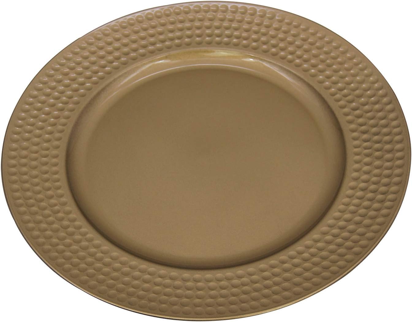 Gold Plastic Hammer Edge Charger Plates - 12 pcs 13 Inch Round Wedding Party Decroation Charger Plates (Hammer Gold, 12)