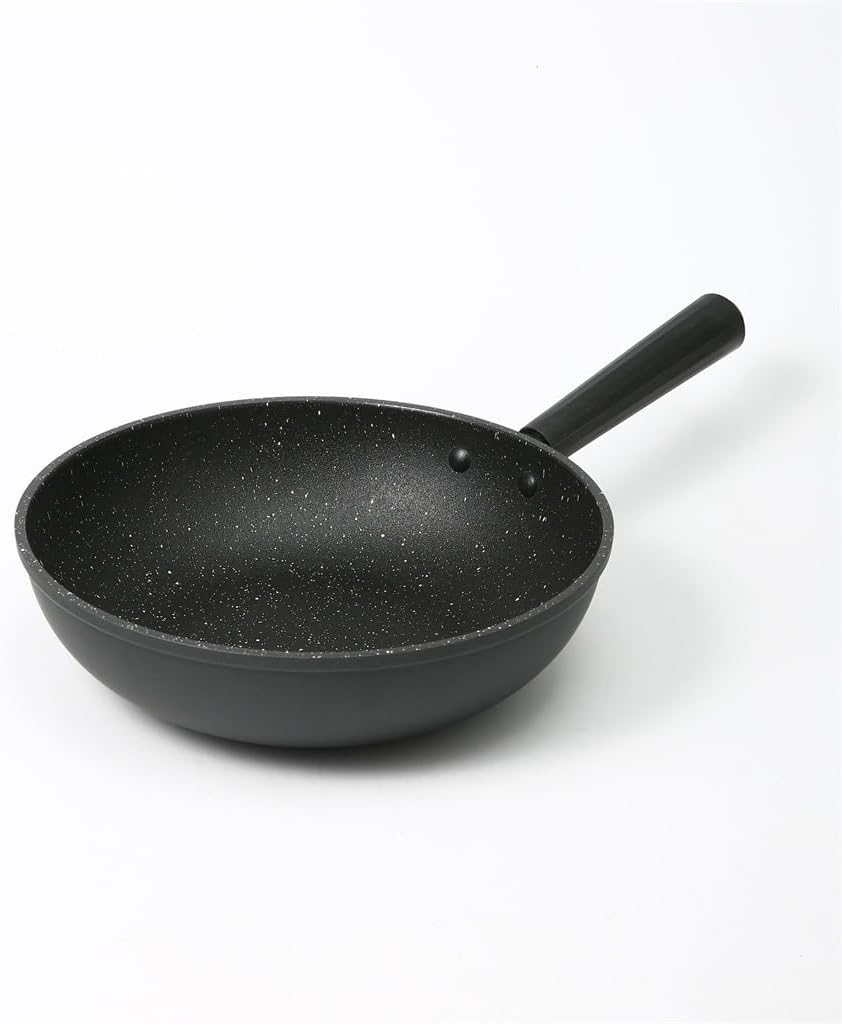 Polwok Wok Rice Stone Non-stick Pan, Frying With Cover Cooker Induction Universal