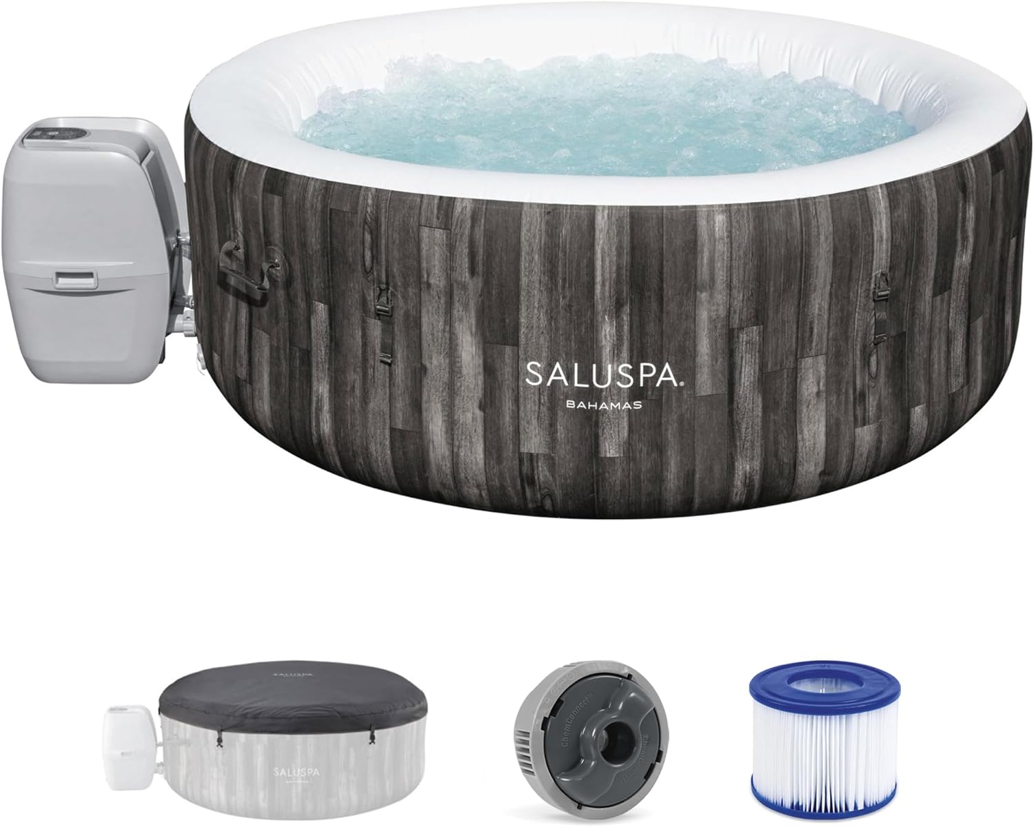 Bestway 2-4 Person SaluSpa Fiji Signature AirJet Inflatable Hot Tub Spa, 71