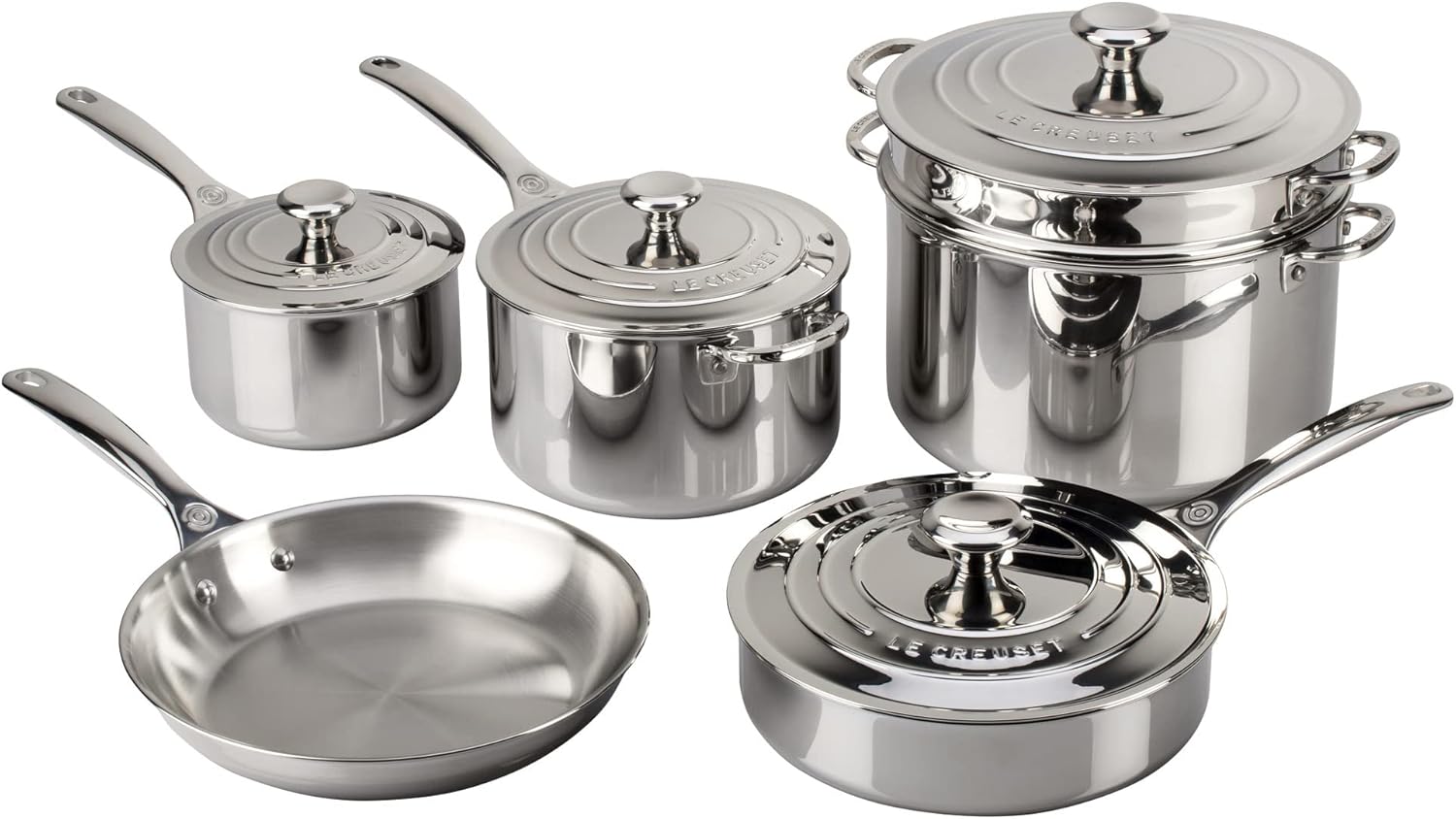 Le Creuset Tri-Ply Stainless Steel 10 pc. Cookware Set