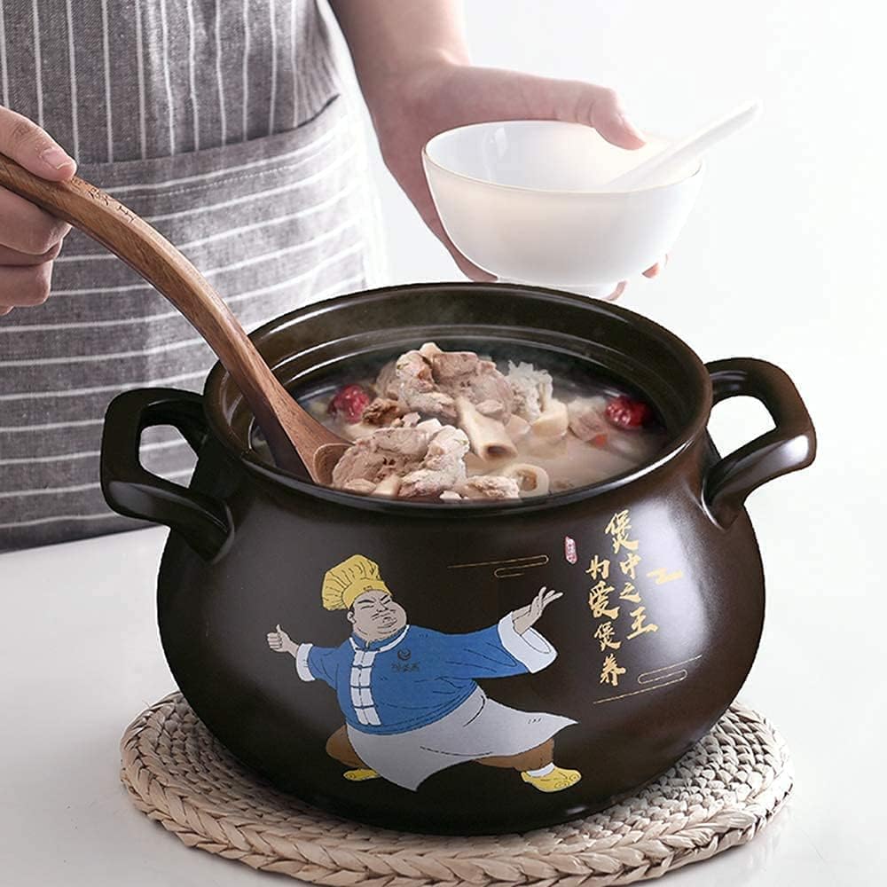 Ceramic Casserole Pot Stew Pot Household Open Flame Gas Large Capacity Soup Pot Extra Large 9L