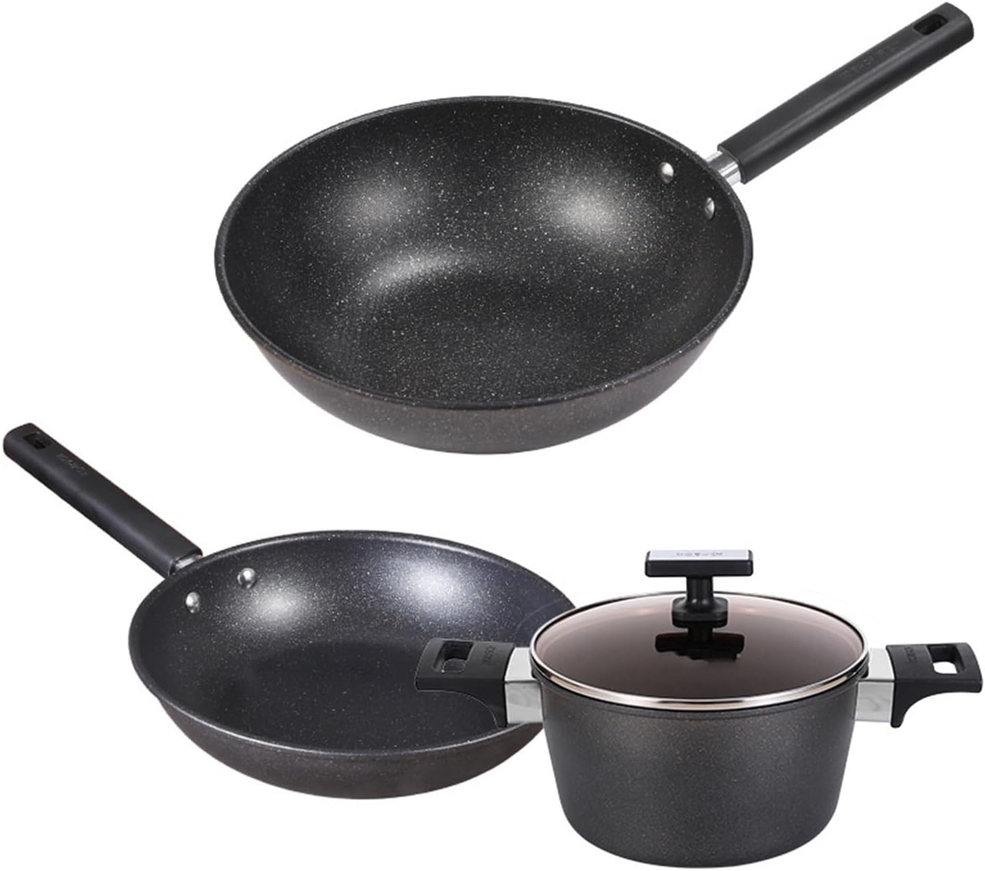 Non-stick Skillet Set Household Wok Pan Stock Pot Milk Magnetic Stove Gas Universal