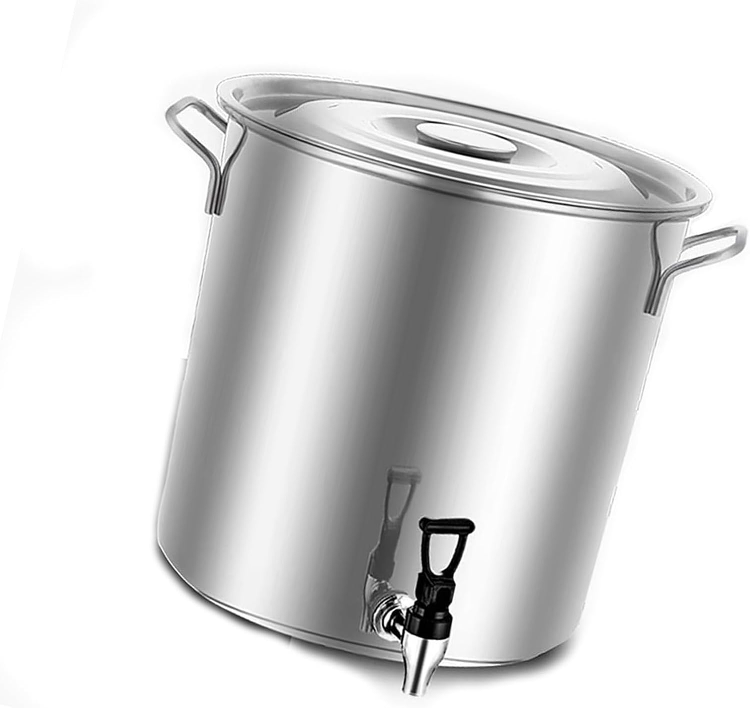 Stainless Steel Stock Pot - Stock Pot with Spigot, Large Stock Pot with Lid, Thickened Large-Capacity Soup Bucket
