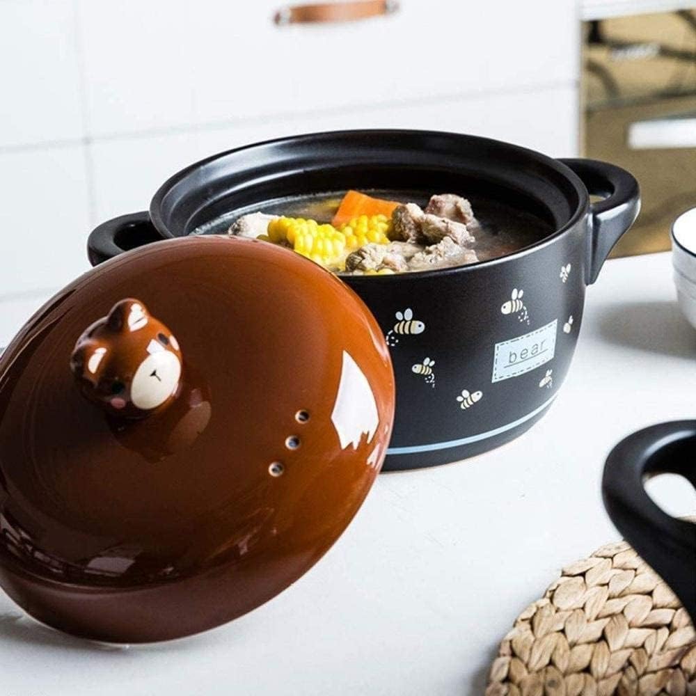 Clay Cooking Pot Cookware, Ceramic Stockpot - Heat Storage and Energy Saving, Upgrade Nutrition, Healthy and Durable