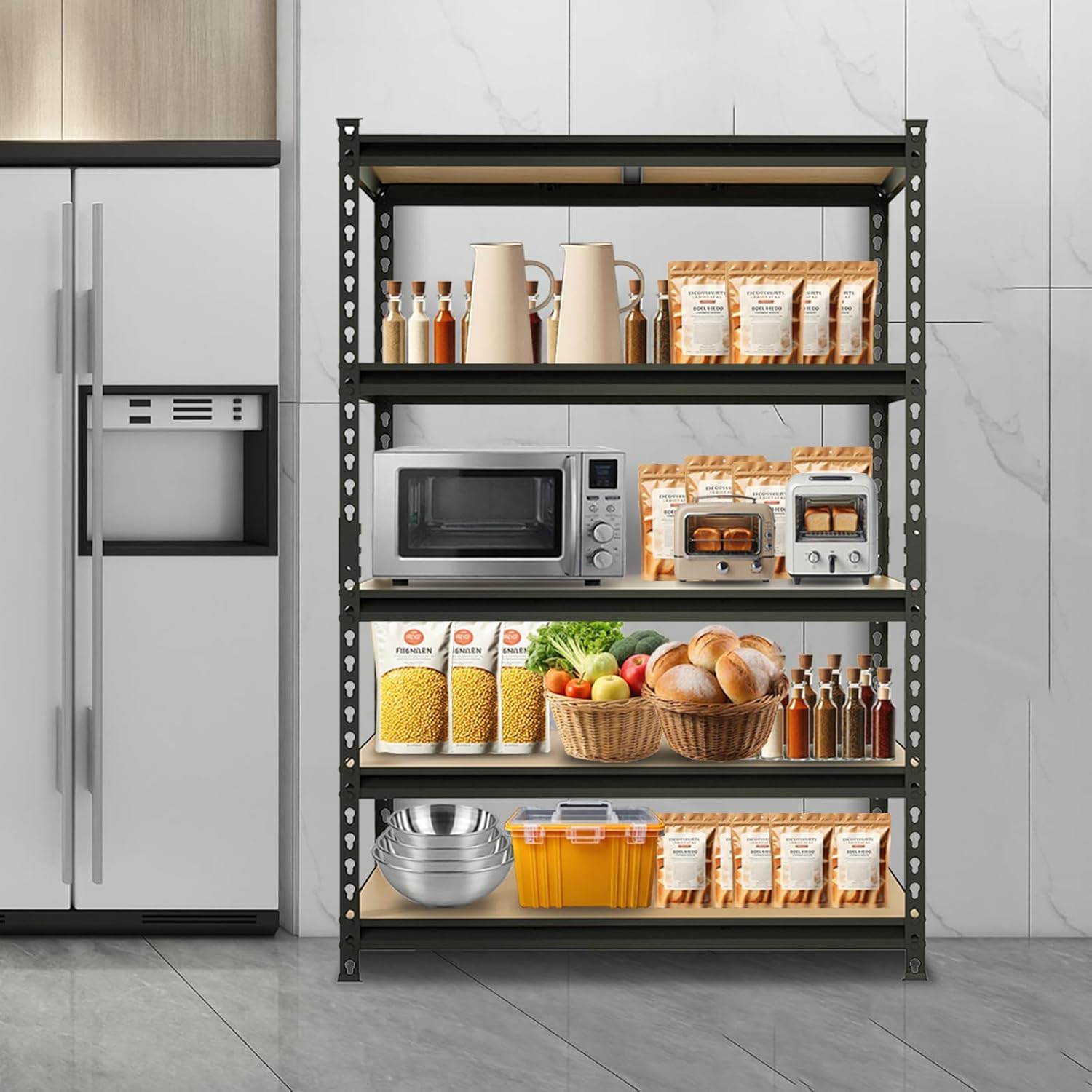 BIG RED 5 Tier Heavy Duty Garage Storage Shelving: Adjustable Metal Utility Shelving Rack for Garage, Basement, Pantry, Closet - 2,000lb Capacity (72