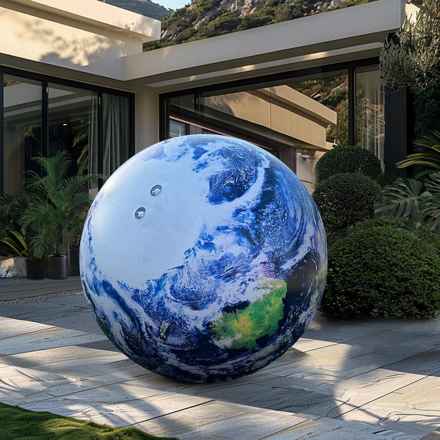 OZIS 23.6'' Large Inflatable Globe, Inflatable Earth Planet Balloon withLED Light and Air Pump for Educational Institution/Planetarium//ChurchStore/Club Decoration