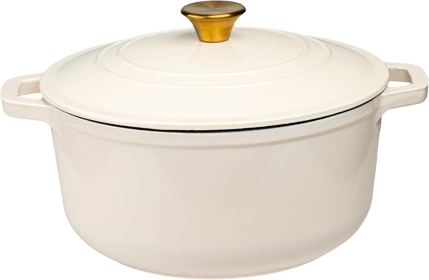 Lexi Home Cast Iron Enameled Dutch Oven Pot with Lid 5 qt, Sauce Pan, Pasta Server, Stove Top Pot, Dish for Sourdough Bread, Slow Cooking Chicken, Soup & More, Kitchen Cookware - Green