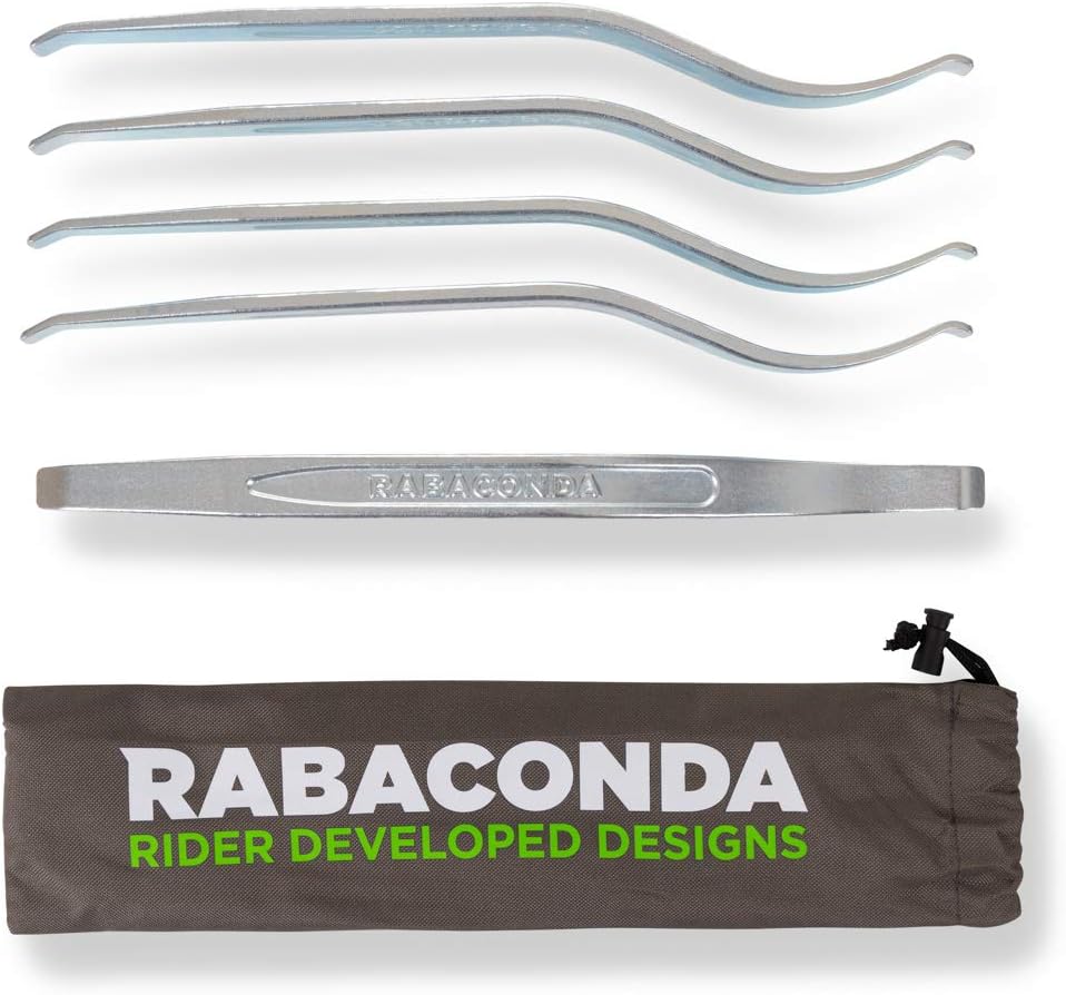Rabaconda Motorcycle Pro Tire Iron Set - Premium Tire Changing Tools: 5 PCS Tire Spoons Tire Irons