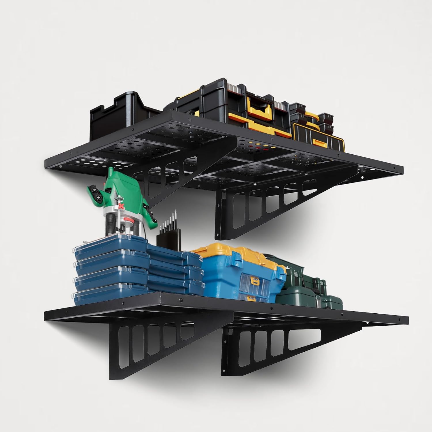 Garage Storage Rack, 2 Pack 2x3ft Garage Wall Shelves, Garage Wall Shelving Wall Garage Storage Shelves Floating Wall Shelves, Heavy Duty Wall Shelves Wall Mounted Floating Shelves 560lbs Capacity