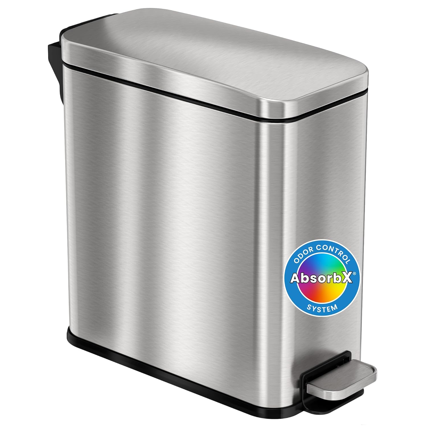 iTouchless 23 Gallon Sensor Trash Can with AbsorbX Odor Control System & Wheels, Stainless Steel Touchless Commercial Grade 85 Liter Garbage Bin for Office, Store, Home and Kitchen