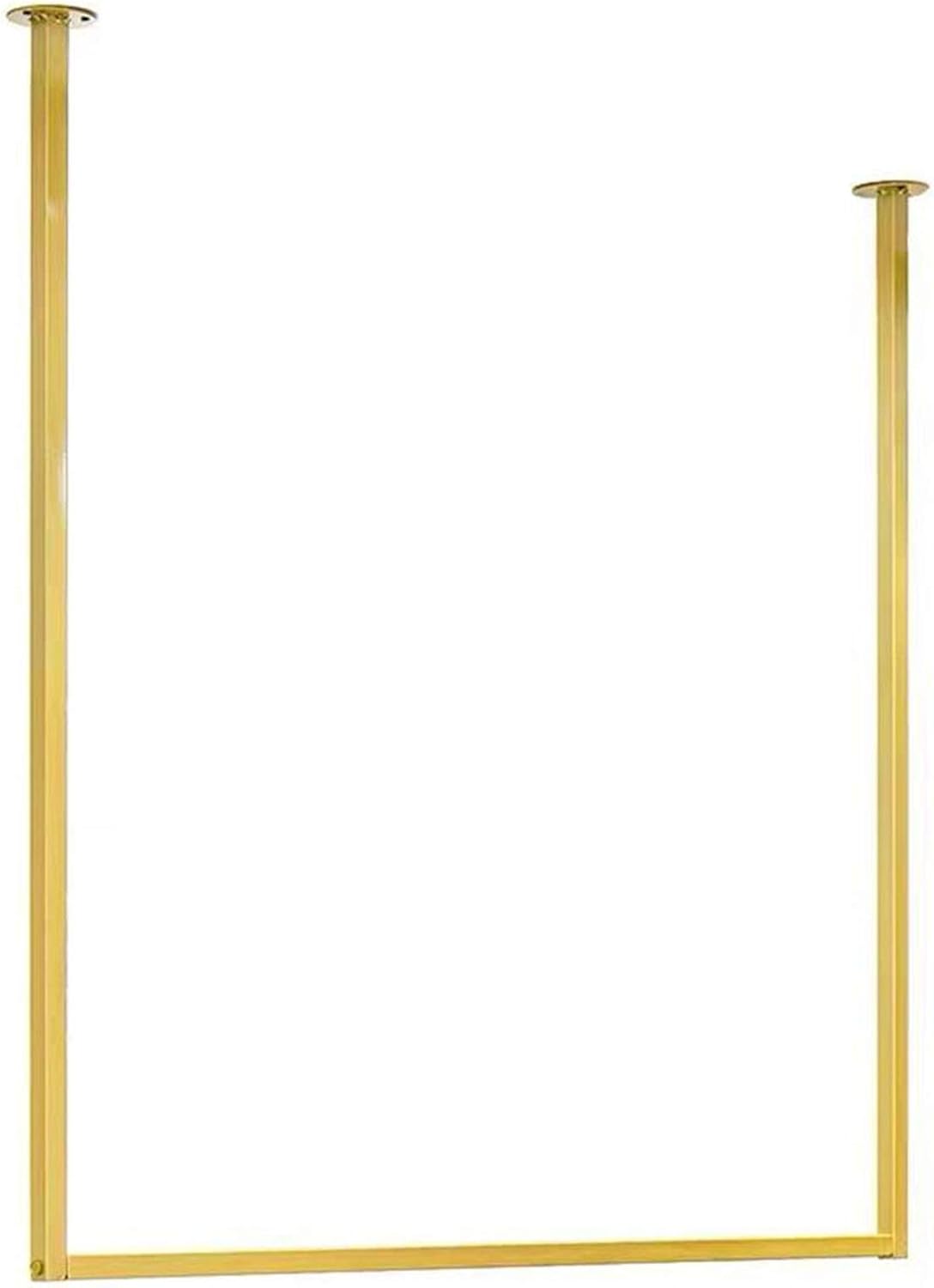 Clothing Store Simple Wall Mounted Metal Display rack, Window Hanging Garment Racks, U-shaped Shelf, Wedding Dress Organization, Home Clothes Rod Storage Towel Rack (Gold C, 59