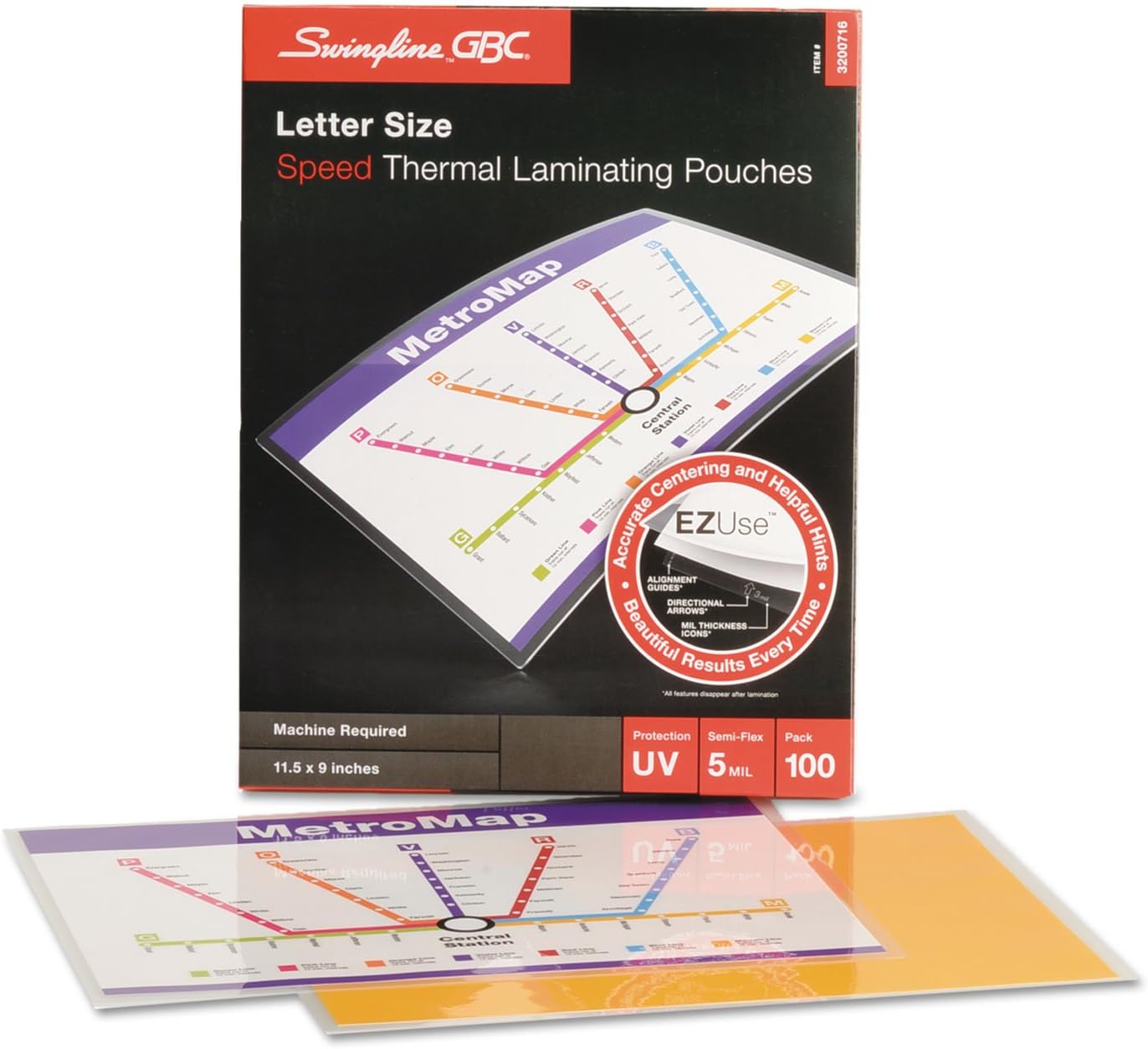 Swingline GBC 3200716 Fusion EZUse Premium Laminating Pouches 5 mil 11 1/2 x 9 100/Box