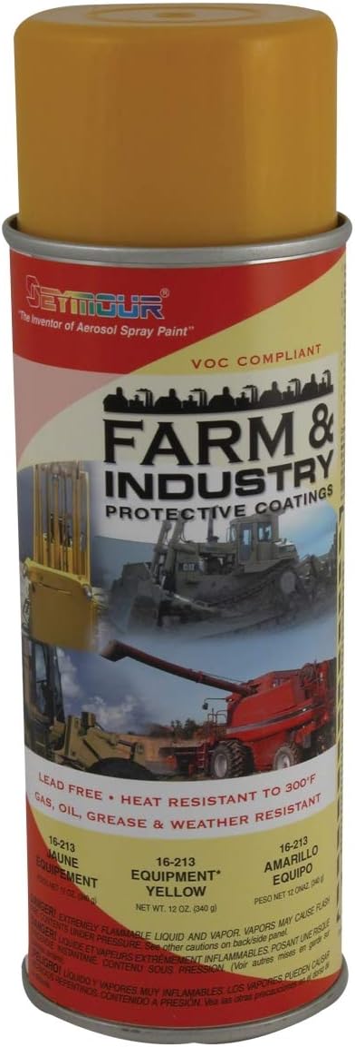 SEYMOUR OF SYCAMORE 16-213 16 oz Farm & Industry Enamels High Solids Paint, Equipment Yellow - Pack of 6