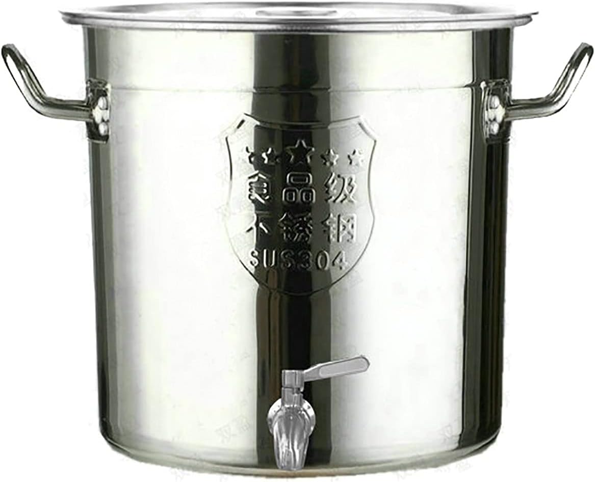 Stainless Steel Stock Pot with Tap, Thickened LargeCapacity Bucket, Can Hold Oil, Milk, Liquid Transportation (50 * 50cm(90L))