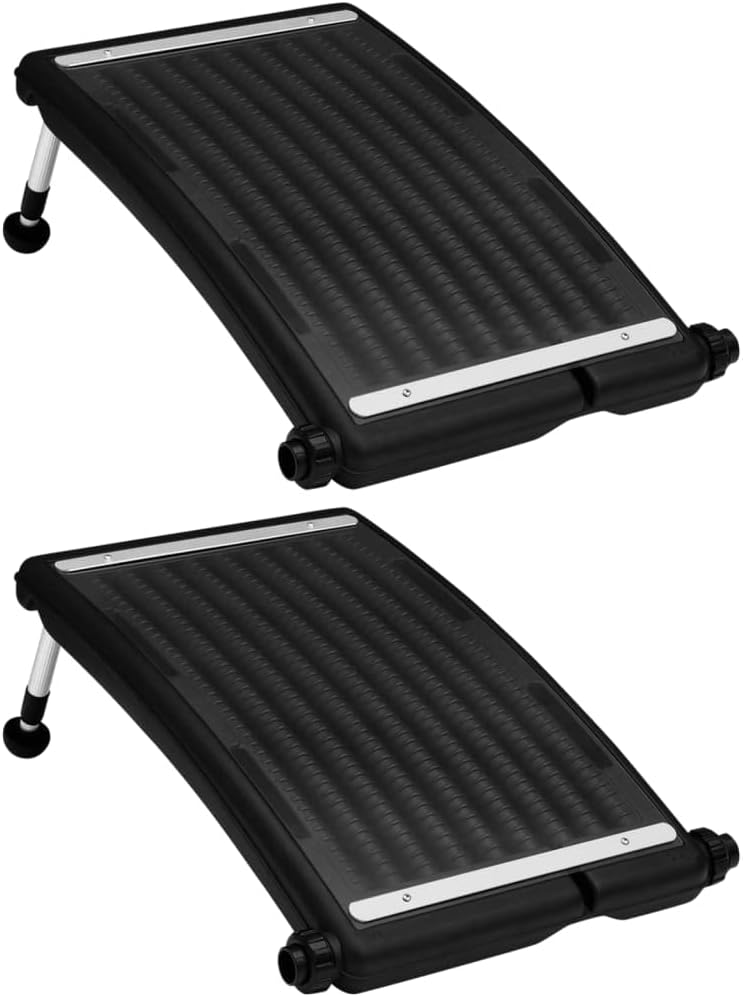 vidaXL Solar Pool Heating System - Solar Water Heater Panel for Above-Ground Pools, HDPE/PC/Aluminum, Black, Adjustable, 2641.7 gal/h