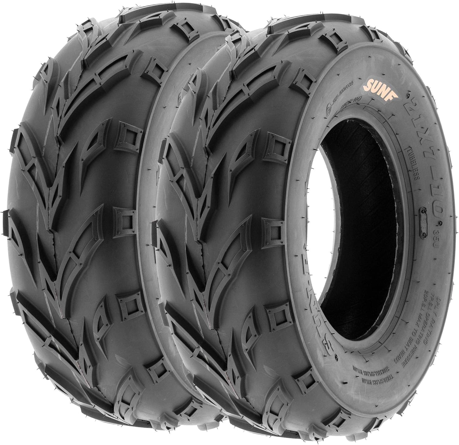 Set of 4 SunF A004 Go-Kart ATV Tires 16x6-8 Front & 16x7-8 Rear, all terrain, 6 PR, Tubeless