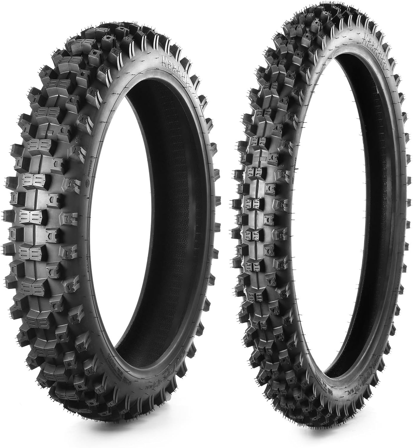 MaxAuto Front 80/100x21 & Rear 110/90x19 for Dirt Bike Tire, Replacement Motocross Off-road Tire for All Dirt Pit Bikes
