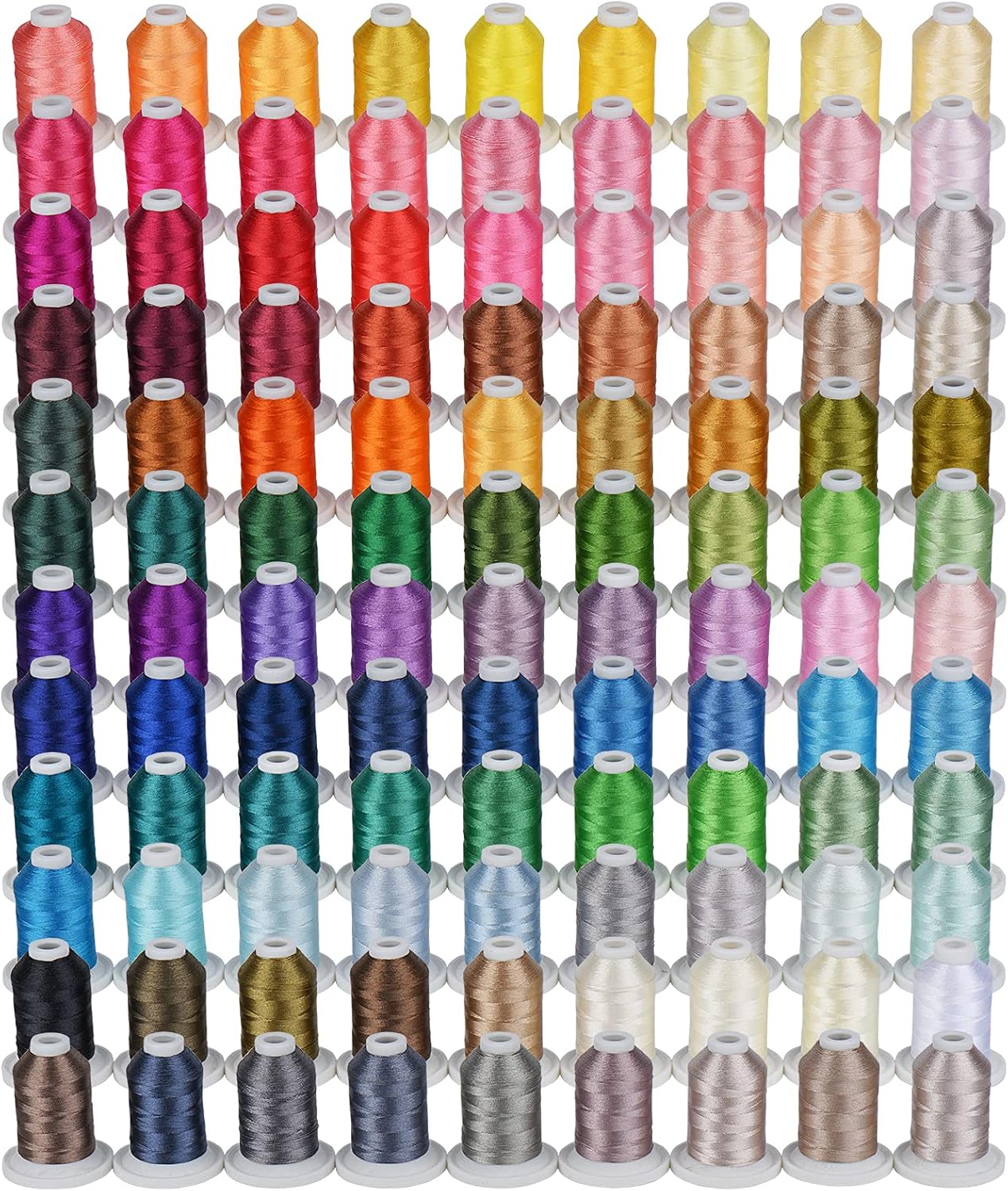 Simthread Embroidery Thread 800 Yards Snap Spools 108 Madeira Colors, Compatible with Brother Babylock Janome Singer Husqvarna Embroidery and Sewing Machine