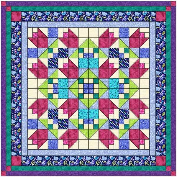 Material Maven Quilt Kit Easter Awakening/Precut/Ready to Sew, 69x69
