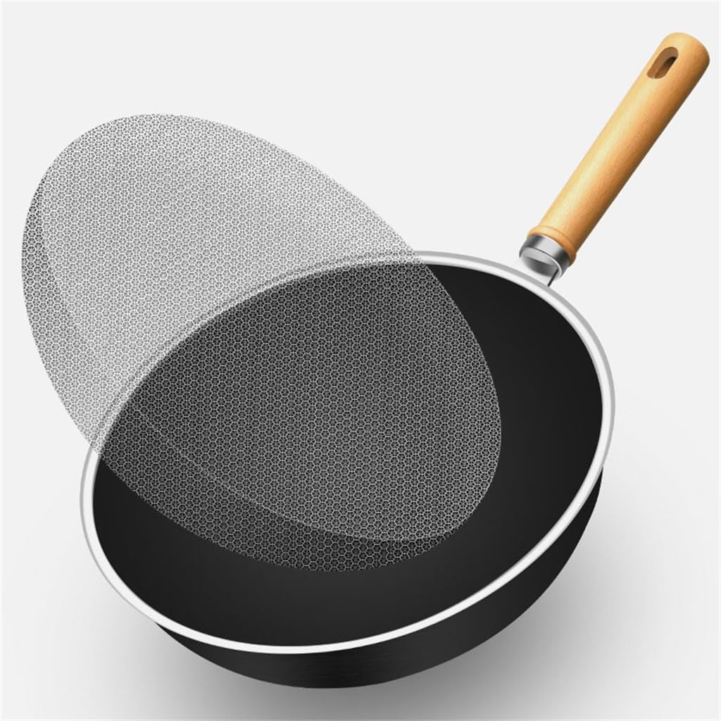 Non-stick Iron Pan Stainless Steel Frying Gas Stove Household Kitchen Cookware