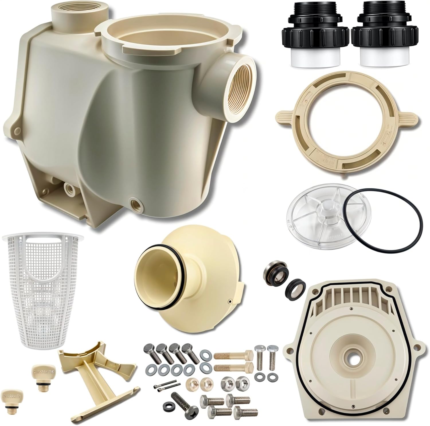 Swimables Complete Wet End Replacement Compatible with Pentair Pool Pump 357149 | Works on All Whisperflo's 0.5 HP - 2 HP | Includes Pump Housing, Hardware Kit, Seal Plate and More | Made in USA