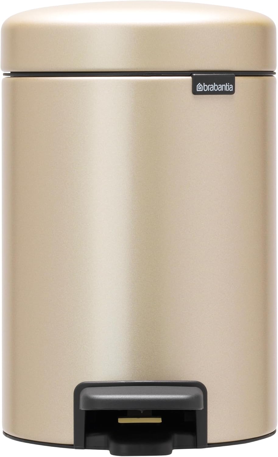 Brabantia New Icon Step Trash Can (5.3 Gal/Metallic Gold) Soft Closing Kitchen Garbage/Recycling Can with Removable Bucket
