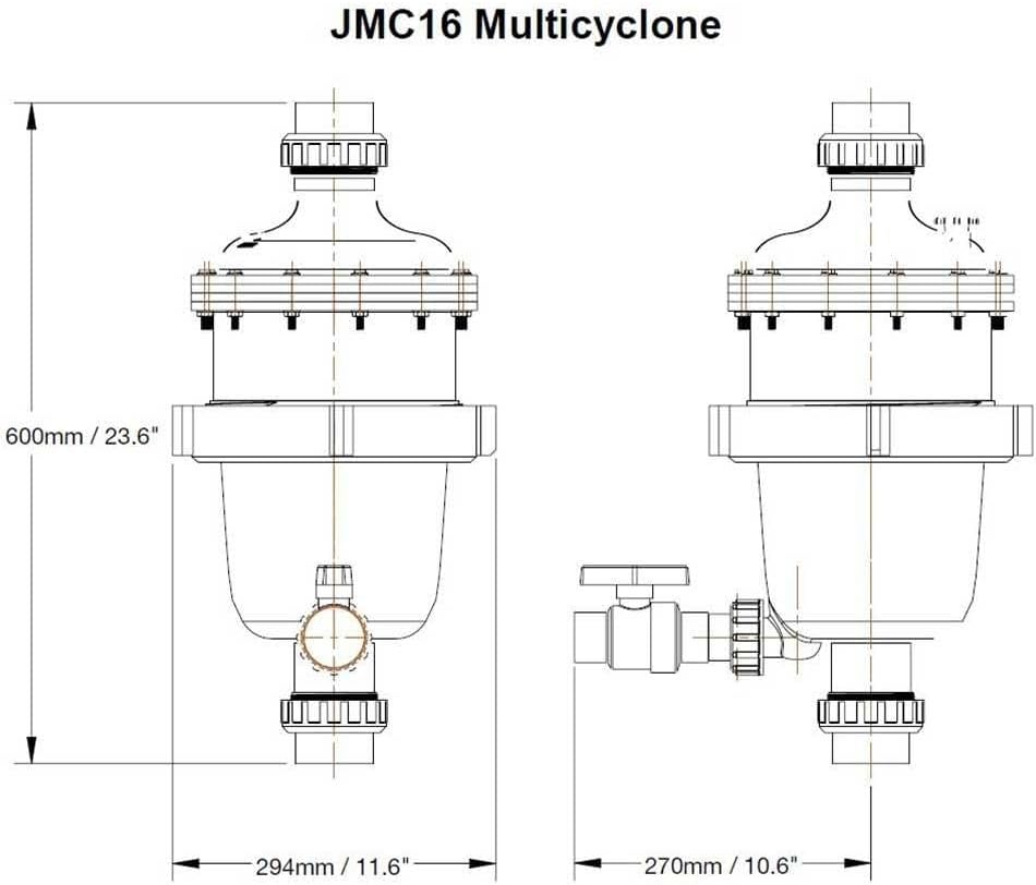 Jacuzzi JMC16 Multicyclone 1st Stage Filtration Centrifugal Pre-Filter 200LESL-21