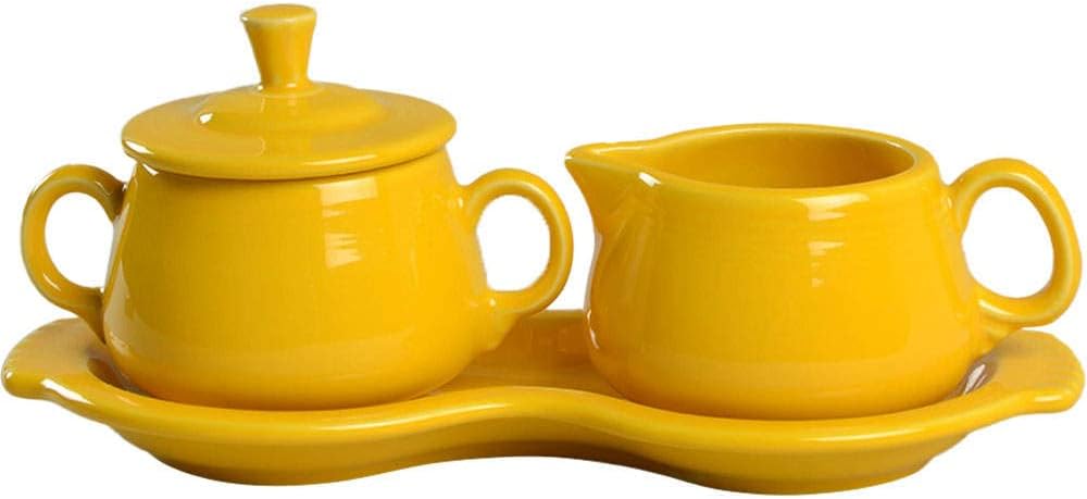 Fiesta® Sugar & Cream Tray Set – Durable Ceramic, Lead-Free, Dishwasher/Microwave/Oven Safe – Made in USA Dinnerware - Daffodil