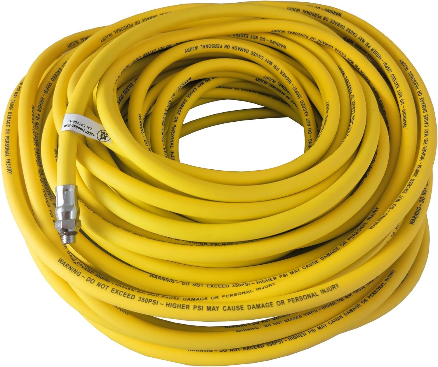 XS Scuba Yellow Rubber Surface-Supplied LP Hose - 100 ft (1200 in)