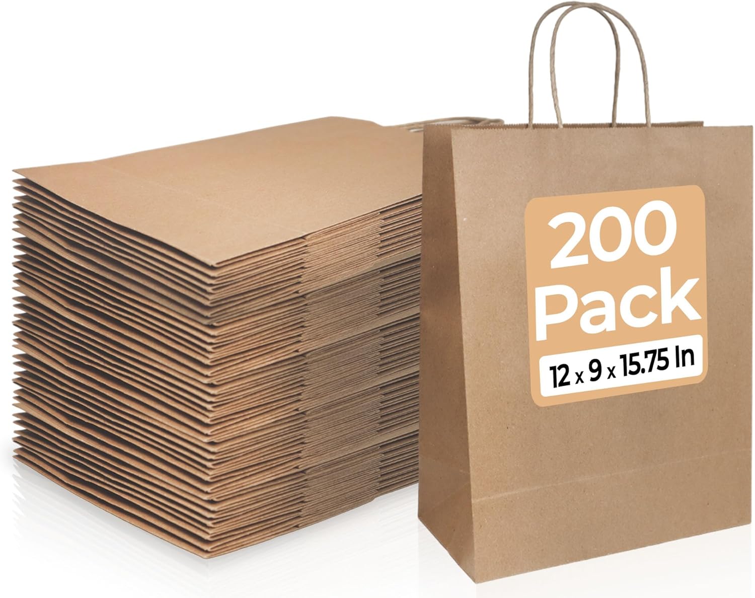 Bagtron 200 Kraft Paper Bags 12