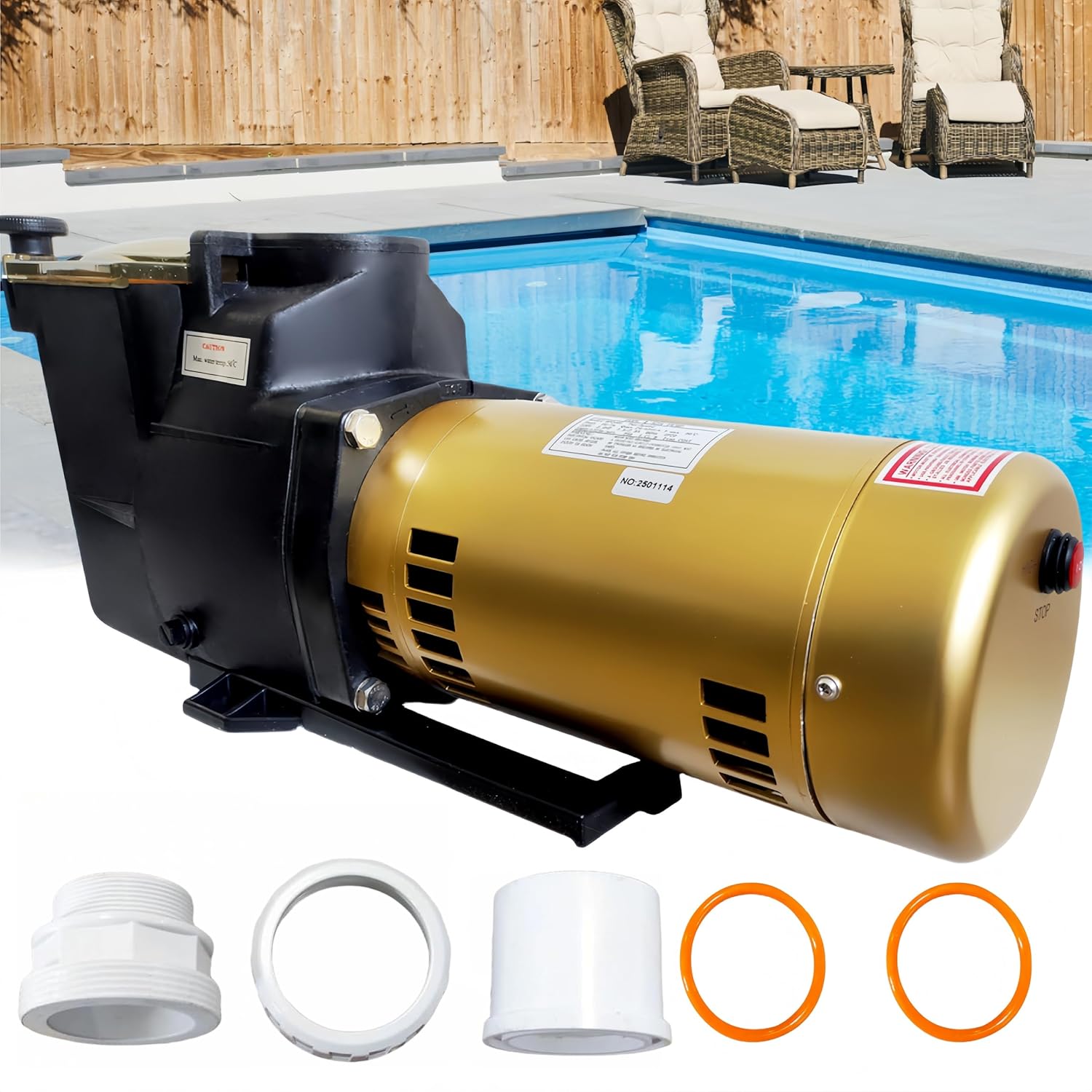 W3SP2610X152S 1.5 HP Dual-Speed Pool Pump 220V-230V Super Pump Compatible With Hayward In-Ground Swimming Pools and Spas SP2610X152S