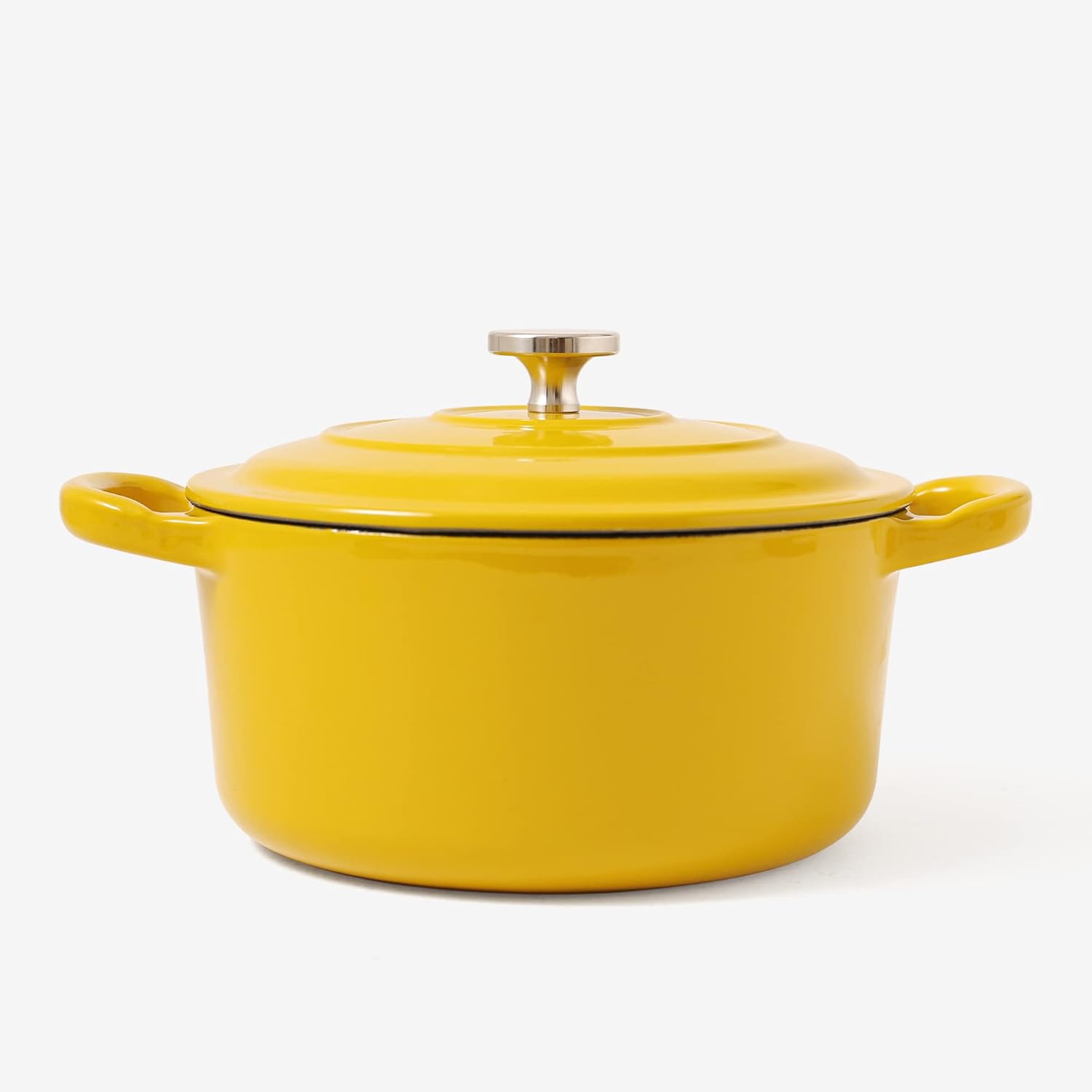 RJ Legend 1.9 Quart Dutch Oven Pot - Enamel Surface, Non-Stick, Easy to Use Cast Iron Cookware - Ideal Gift for Your Friends & Family - Yellow
