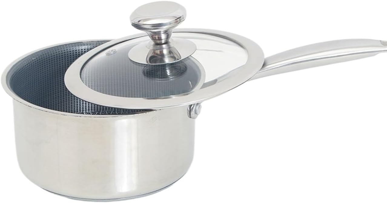 Thickened Stainless Steel Pot Small Capacity Honeycomb Milk Potsingle Ear Steamer with Induction Cooker Pot,White-Fruit peach5