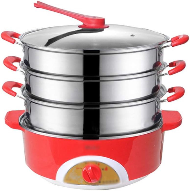 304 Stainless Steel Slow Cooker Food Steamer Pot Food Warmer Electric Steamer Food Warmer Commercial(white-Dinosaur Doodle4)