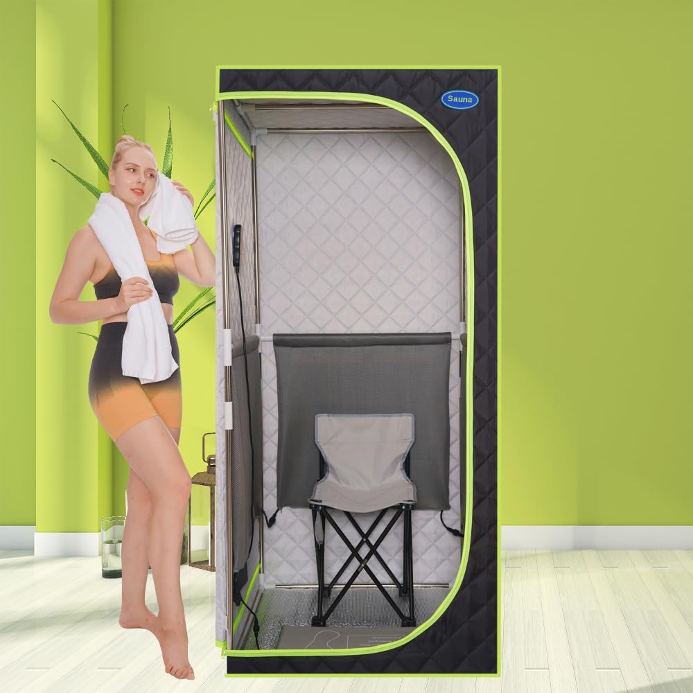 Portable Full Body Far Infrared Sauna Tent for Home Use with Larger Interior Space, Waterproof Thermal Fabric, and Easy Tool-Free Assembly