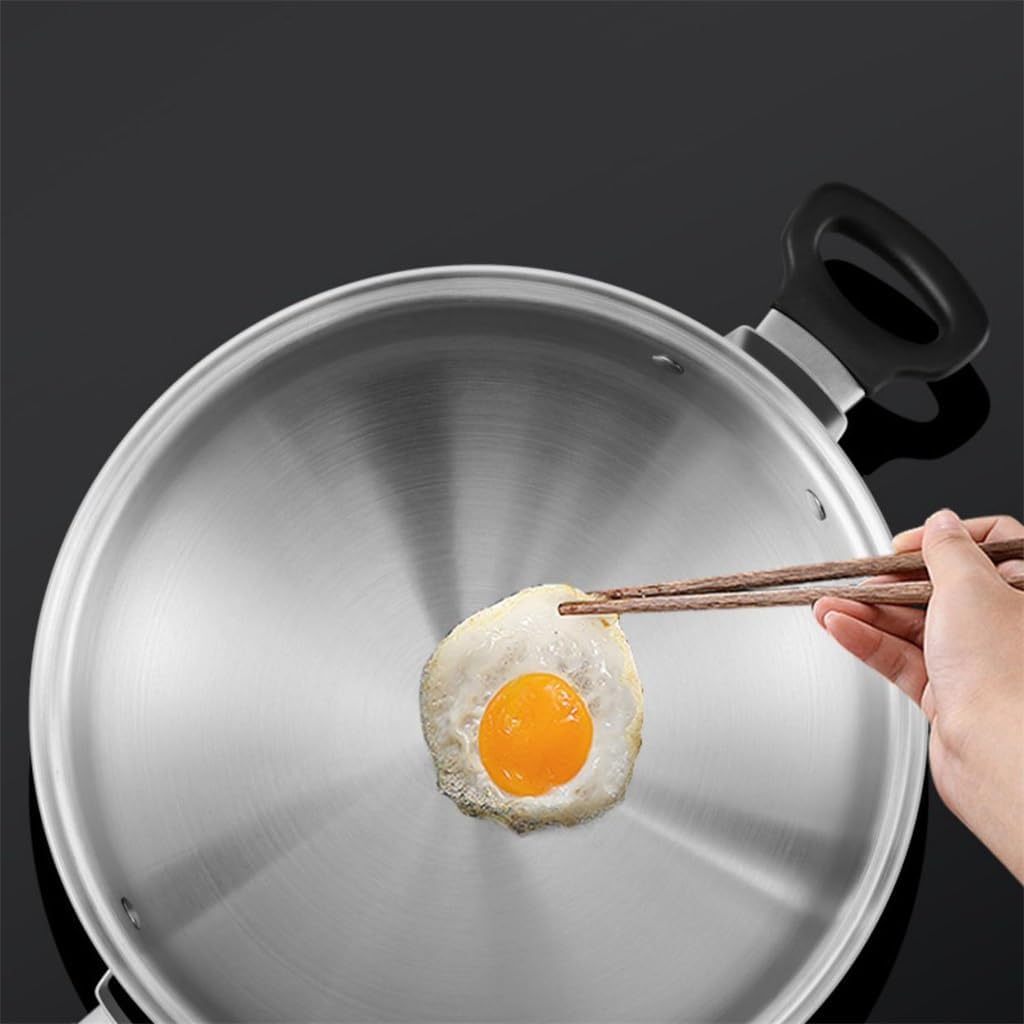 Household Stainless Steel Frying Pan Large Ear Chinese Non-stick
